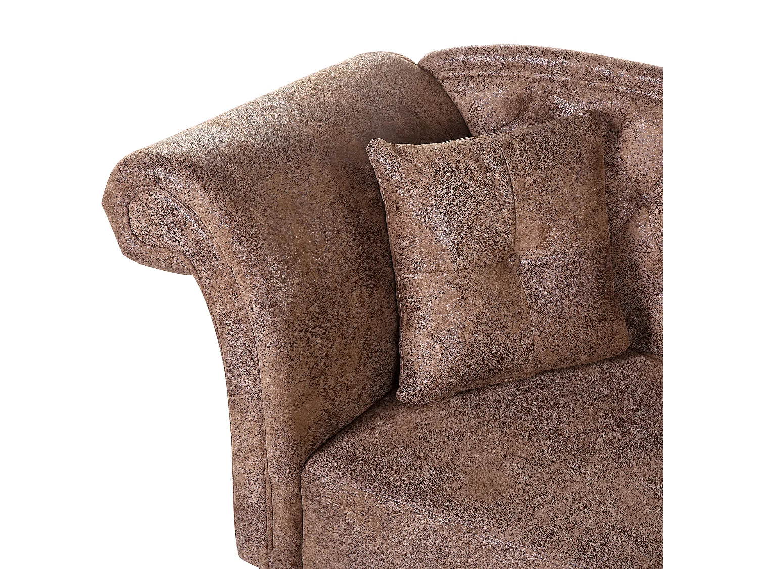 Chaise longue côté droite LATTES Daim synthétique Marron clair