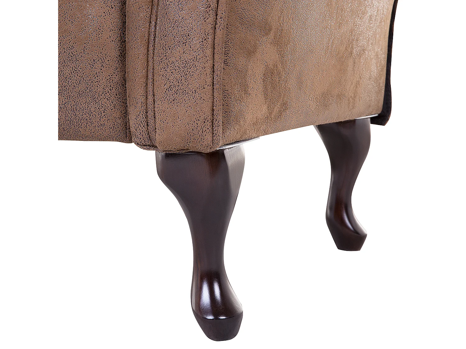 Chaise longue côté droite LATTES Daim synthétique Marron clair