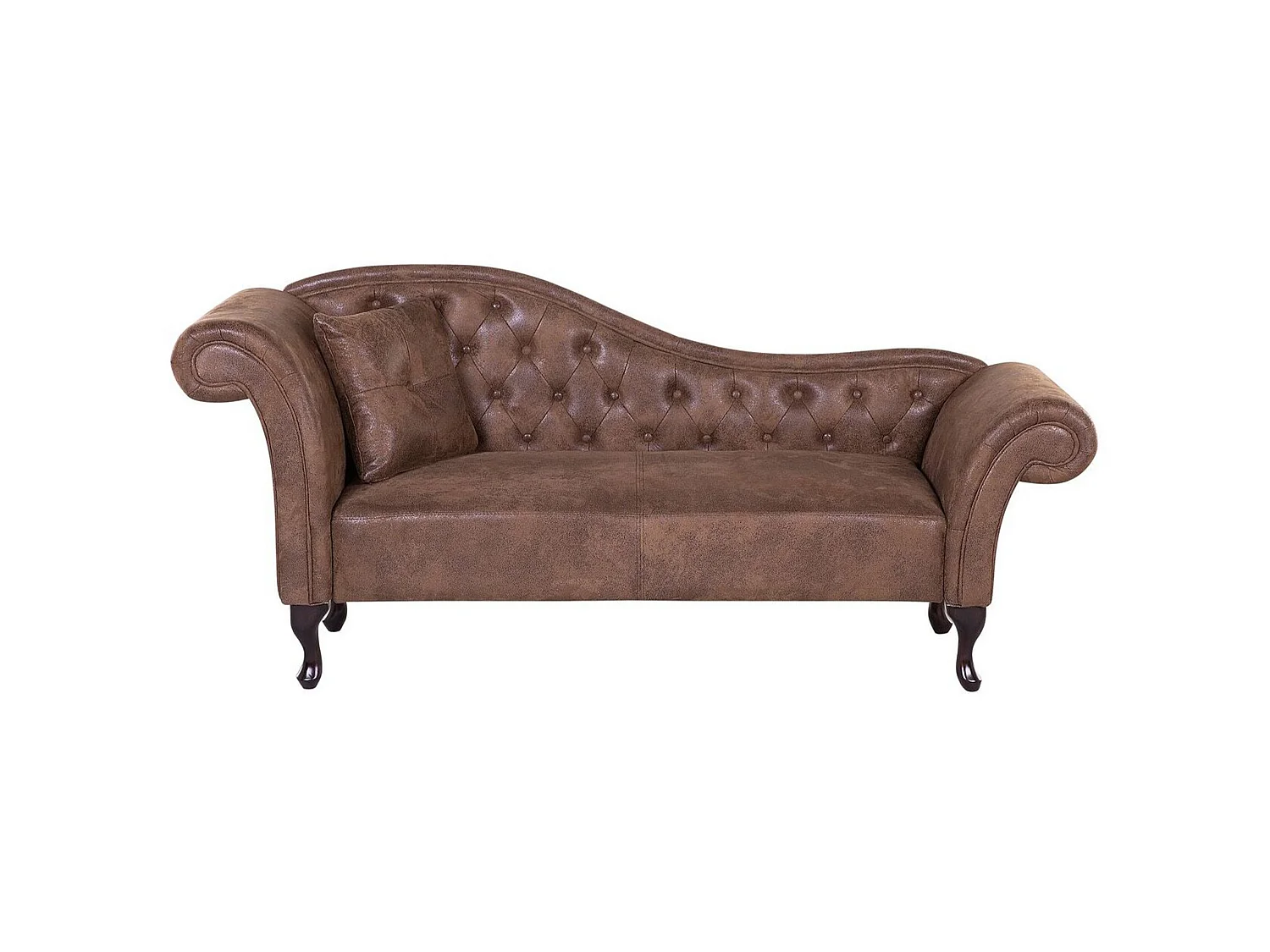 Left-Hand Chaise Longue LATTES Faux Suede Light Brown