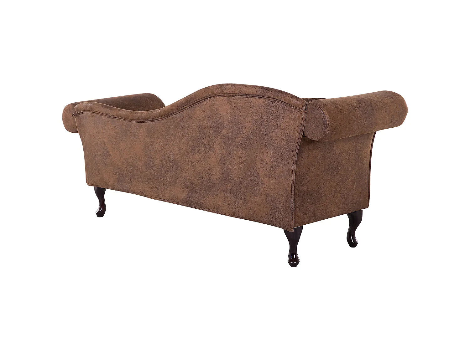Left-Hand Chaise Longue LATTES Faux Suede Light Brown