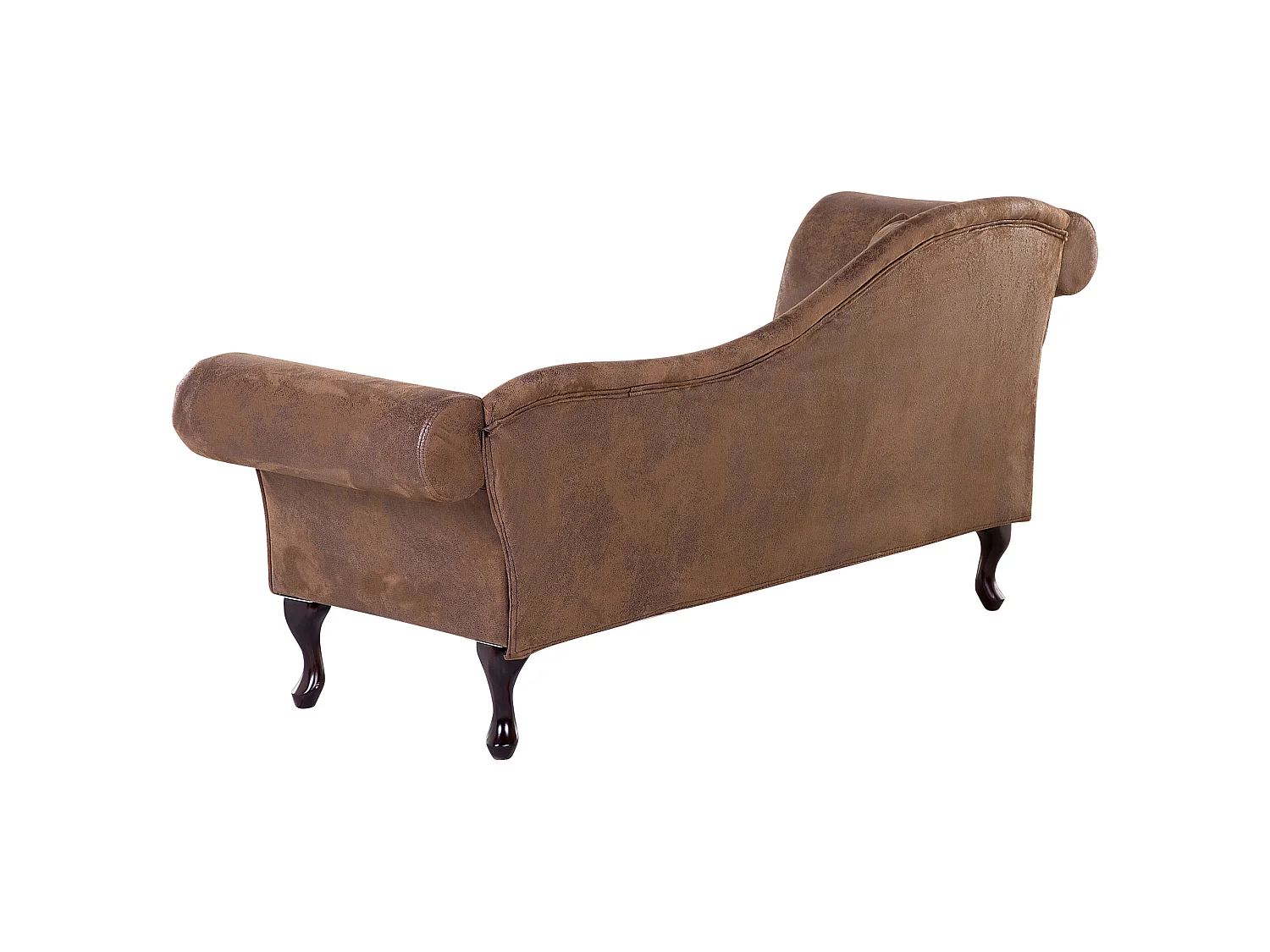 Left-Hand Chaise Longue LATTES Faux Suede Light Brown