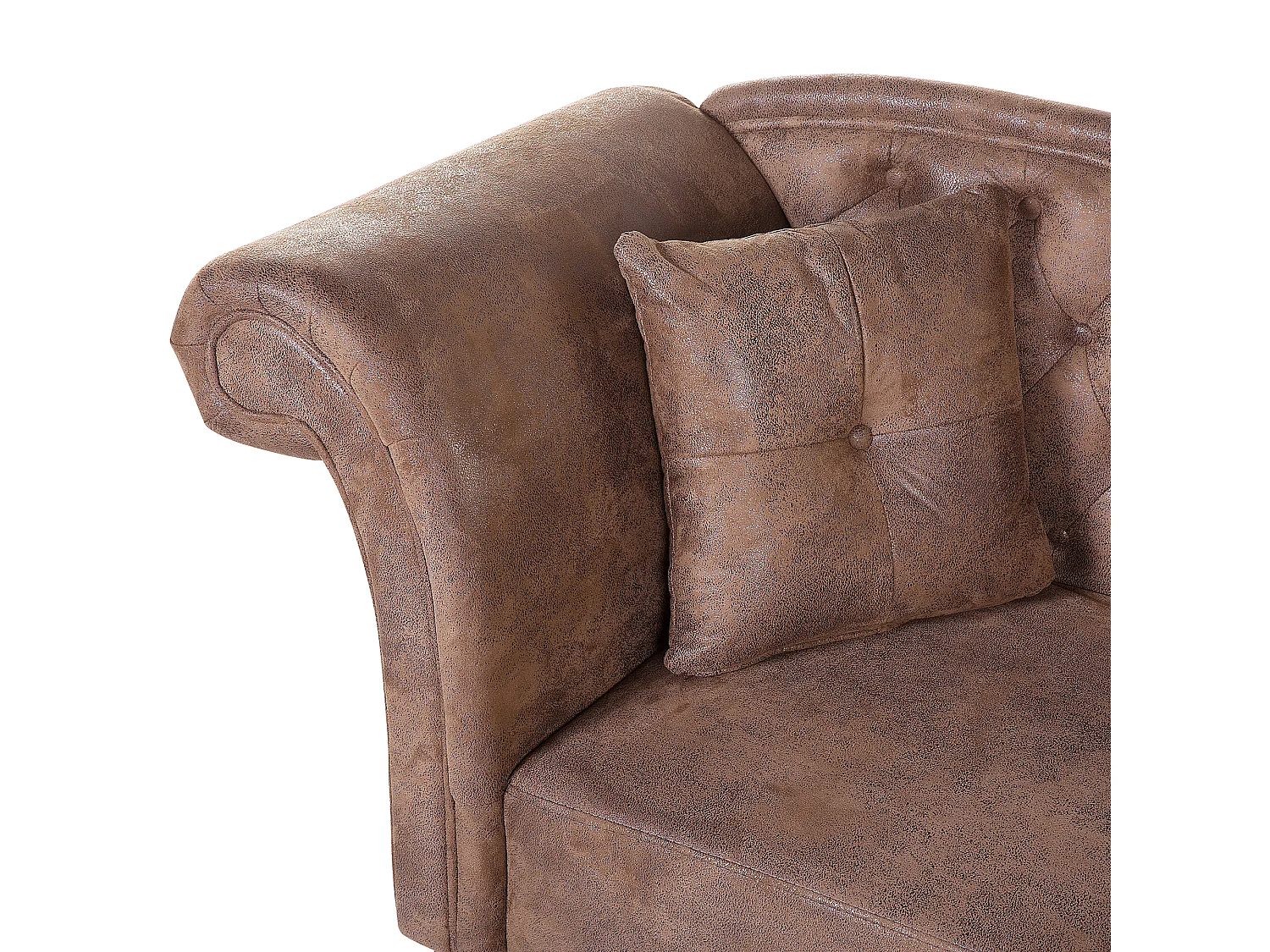 Left-Hand Chaise Longue LATTES Faux Suede Light Brown