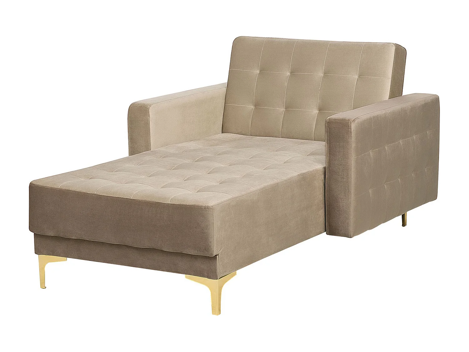 Moderne Chaiselongue Samtstoff sandbeige Aberdeen