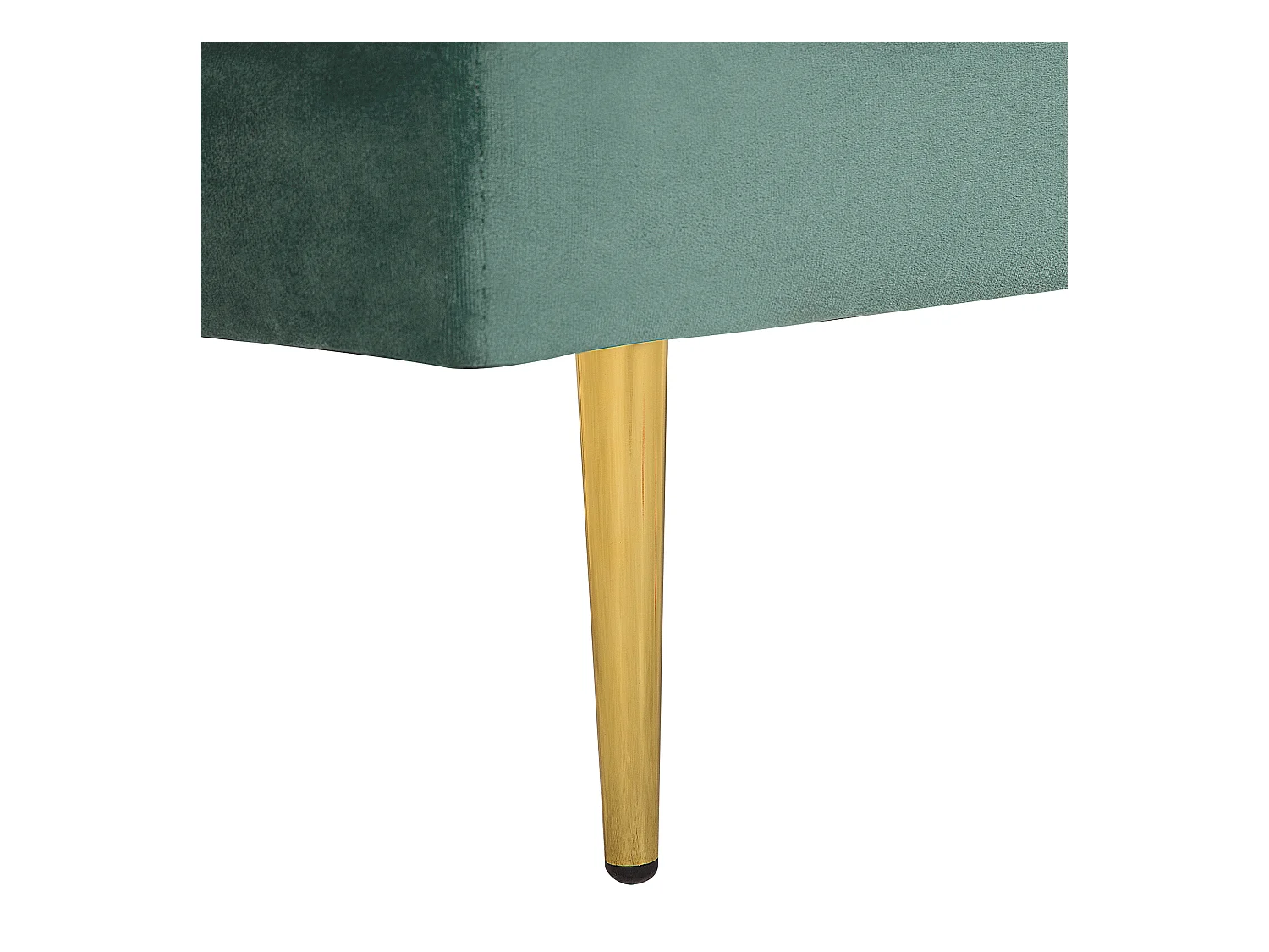 Chaiselongue Samt mintgrün links goldenes Gestell mit Nackenrolle Miramas
