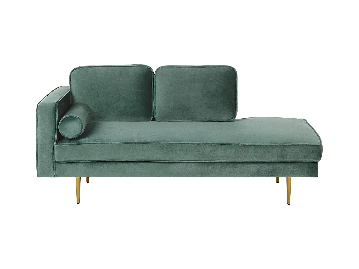 Chaise longue côté droite MIRAMAS Velours Vert menthe