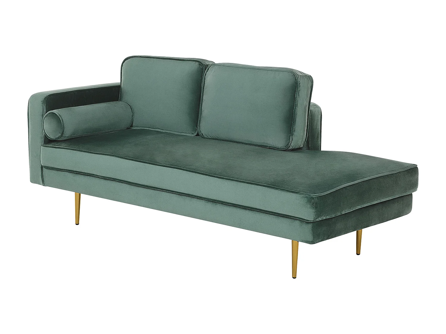 Chaise longue côté droite MIRAMAS Velours Vert menthe