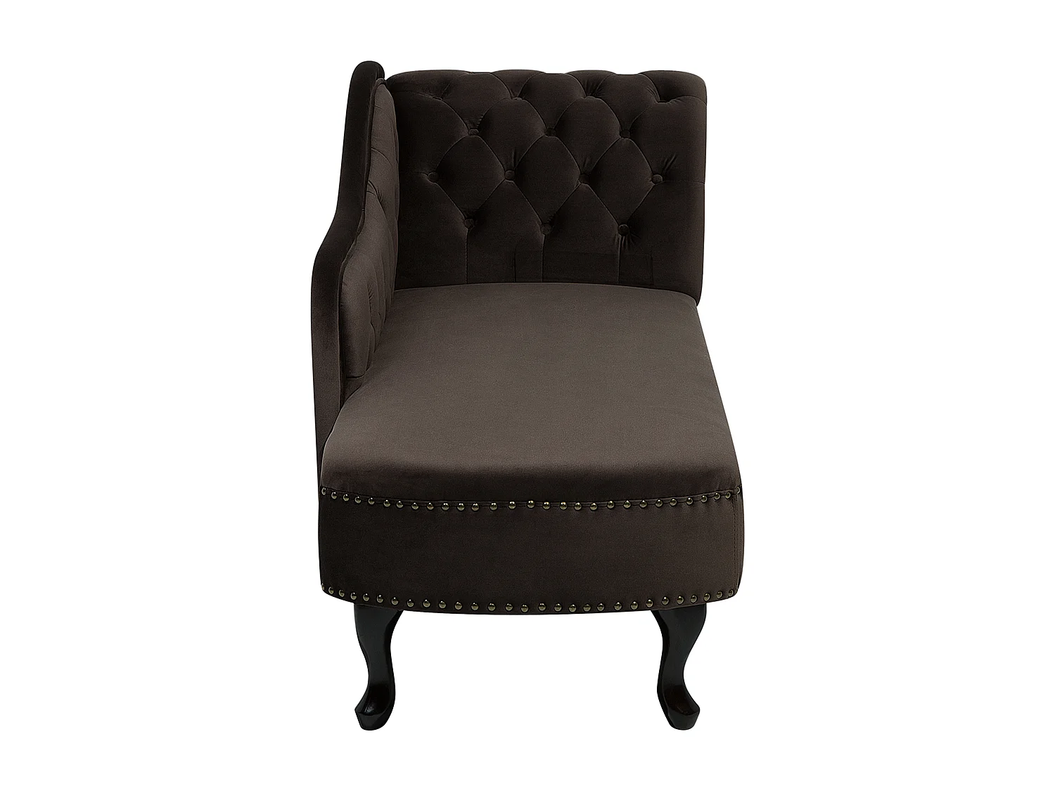 Chaise longue côté droit NIMES Velours Marron foncé