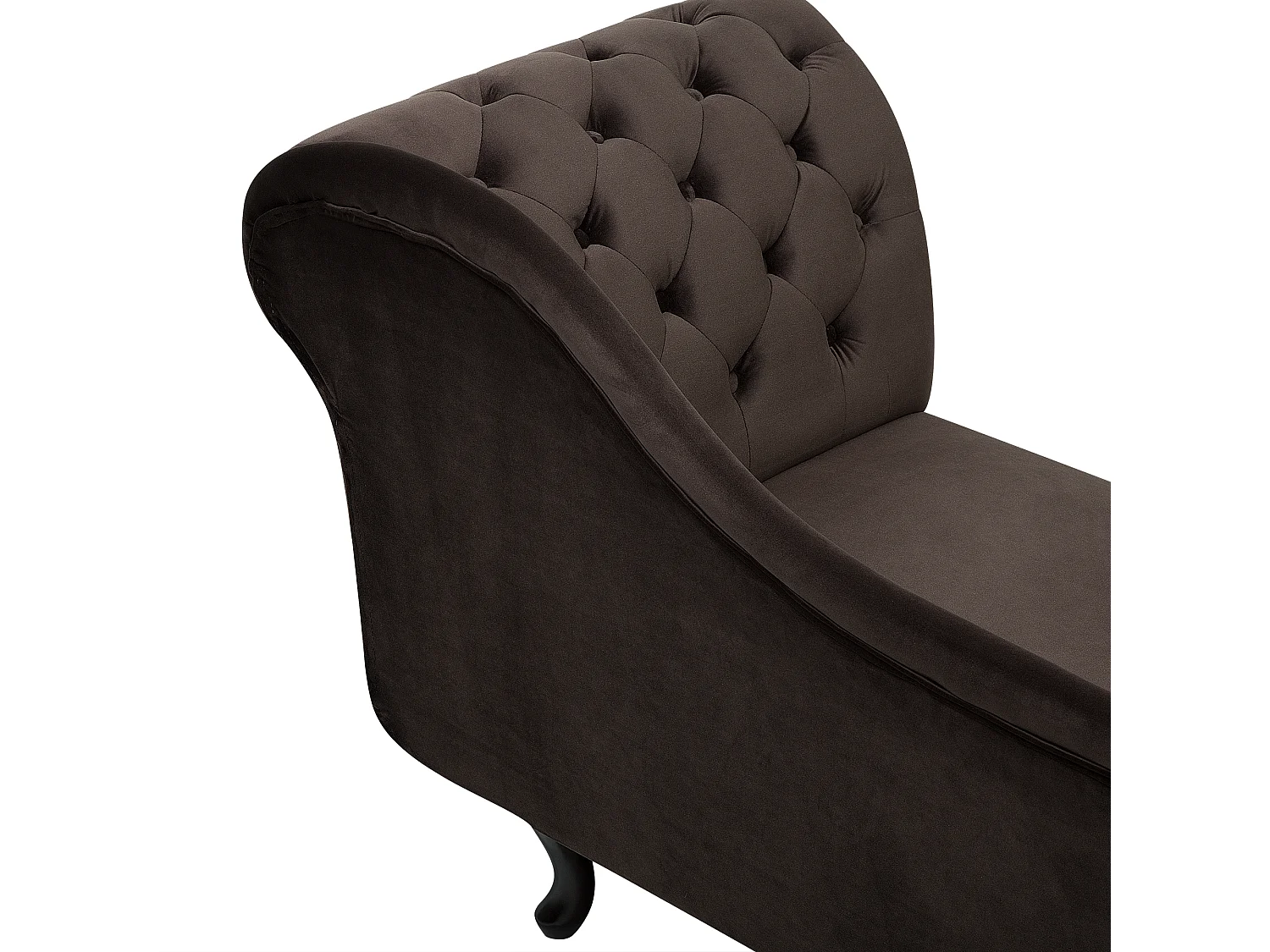 Chaise longue côté droit NIMES Velours Marron foncé