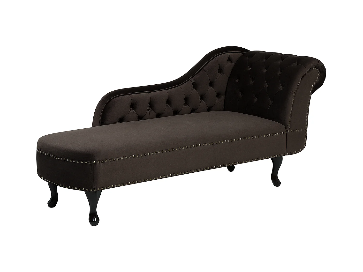 Chaise longue versione destra NIMES Velluto Marrone scuro