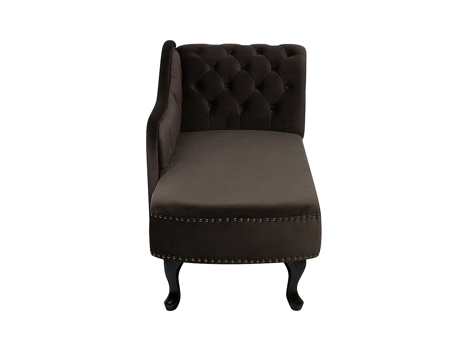 Chaise longue versione destra NIMES Velluto Marrone scuro