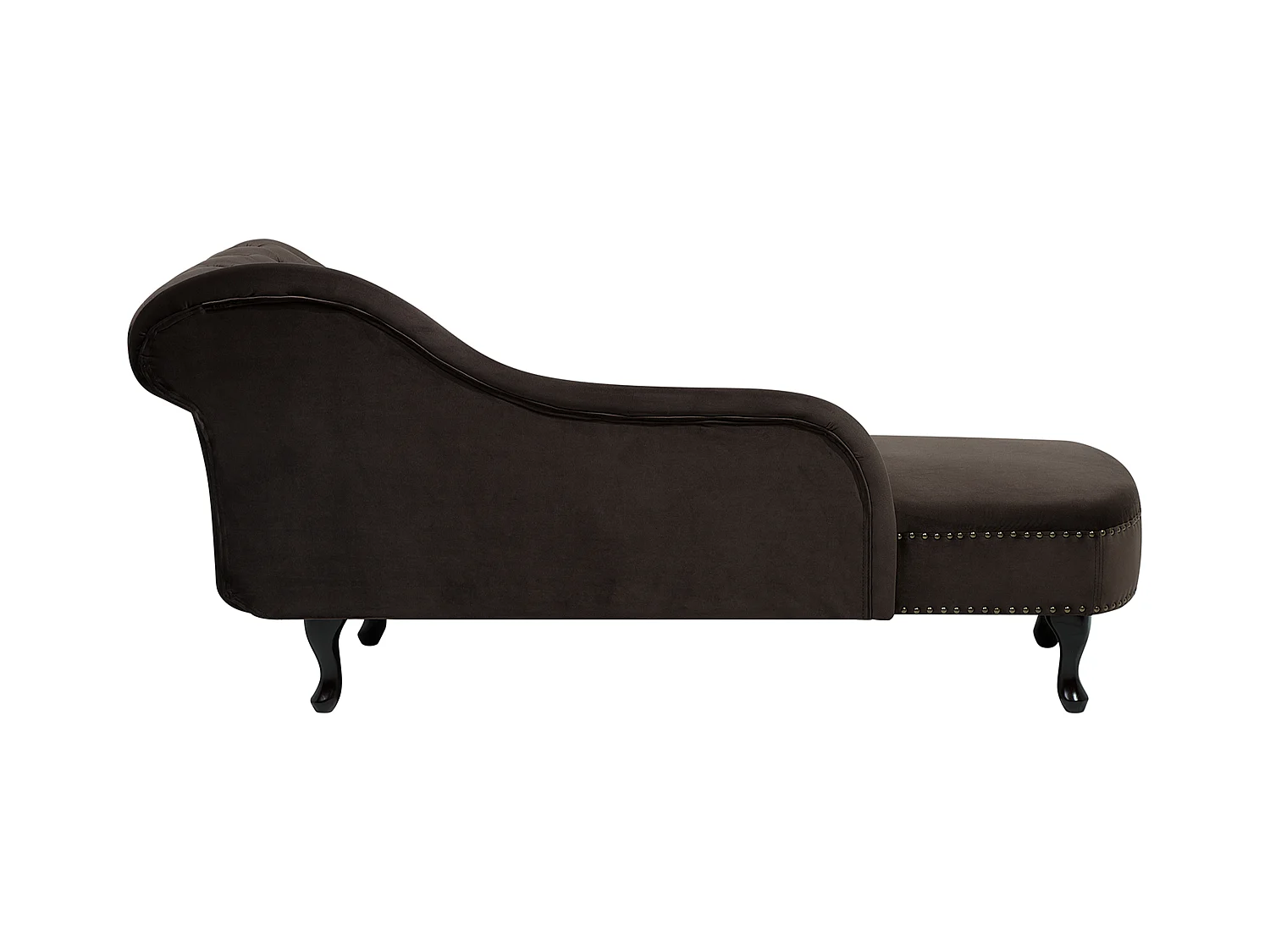 Chaise longue versione destra NIMES Velluto Marrone scuro