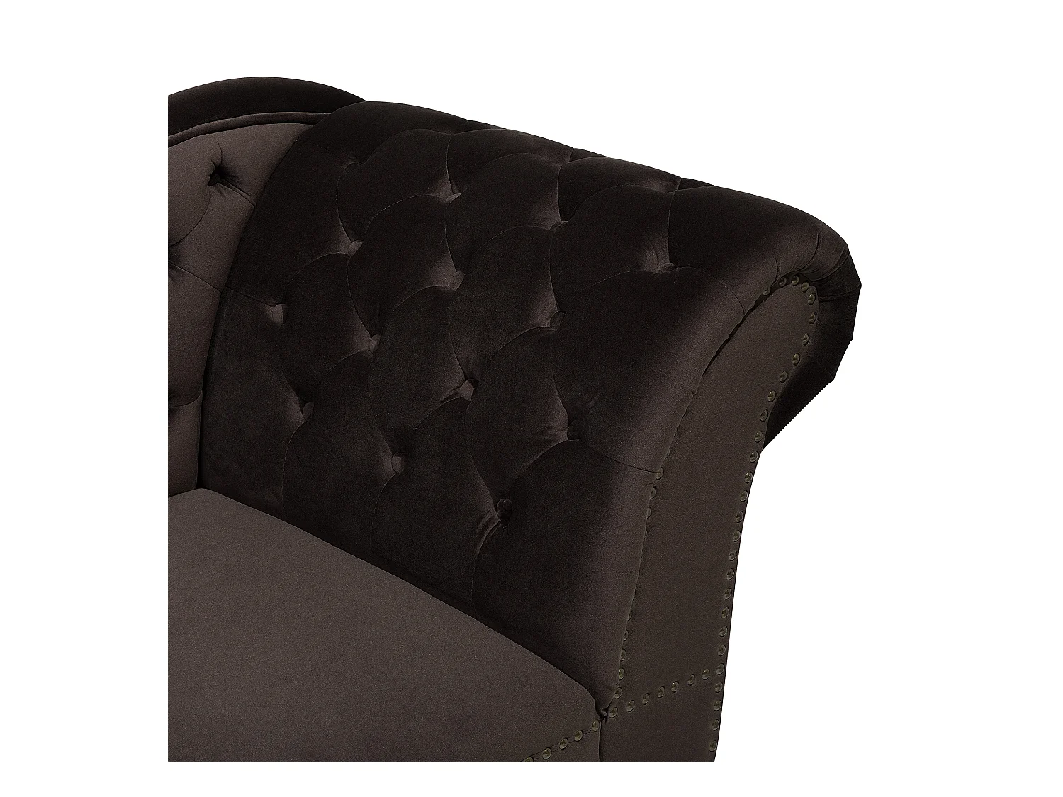 Chaise longue versione destra NIMES Velluto Marrone scuro