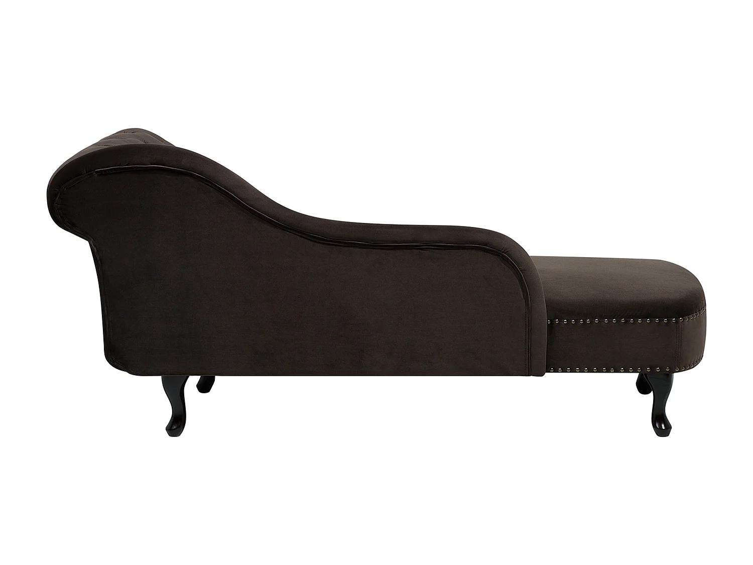 Chaise longue versione destra NIMES Velluto Marrone scuro