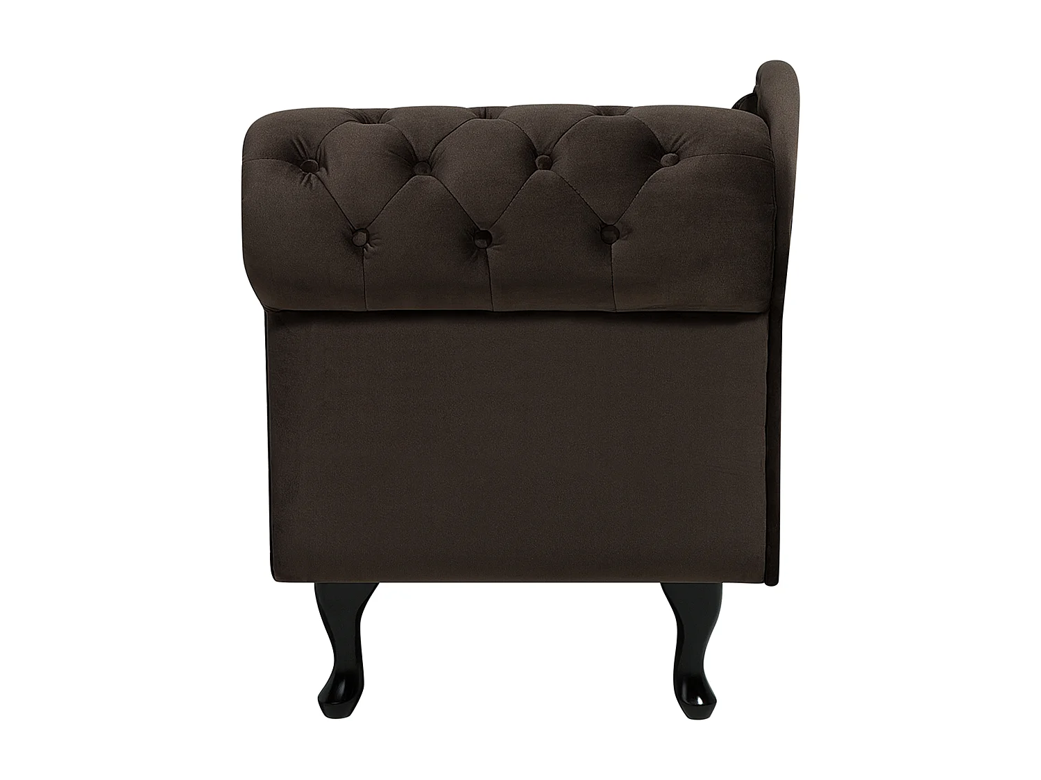 Chaise longue versione destra NIMES Velluto Marrone scuro