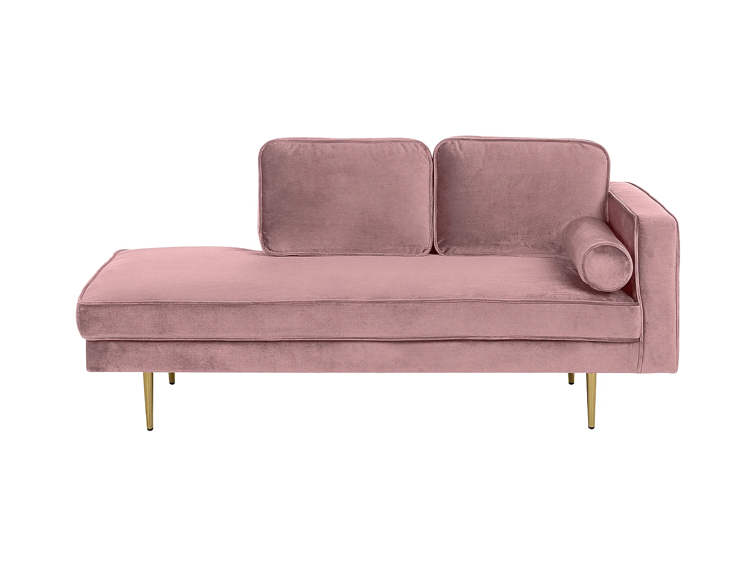 Chaise longue côté droit MIRAMAS Velours Rose