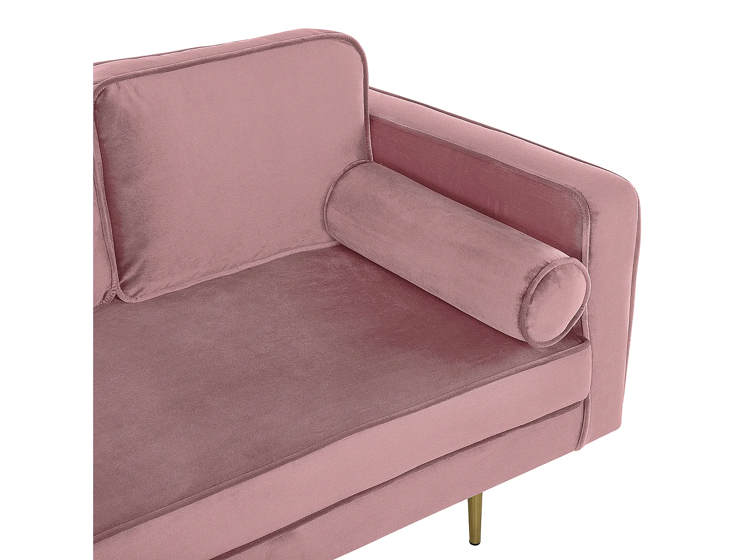 Chaise longue côté droit MIRAMAS Velours Rose