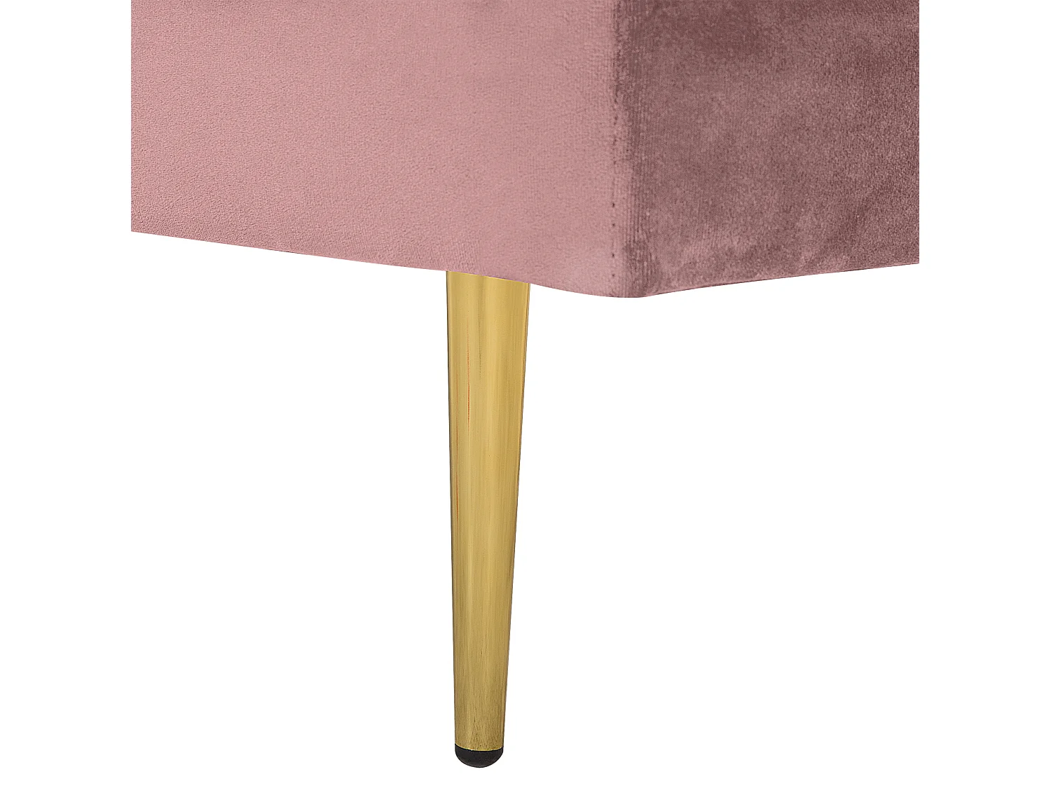 Chaiselongue Samt rosa rechts goldenes Gestell mit Nackenrolle modern Miramas
