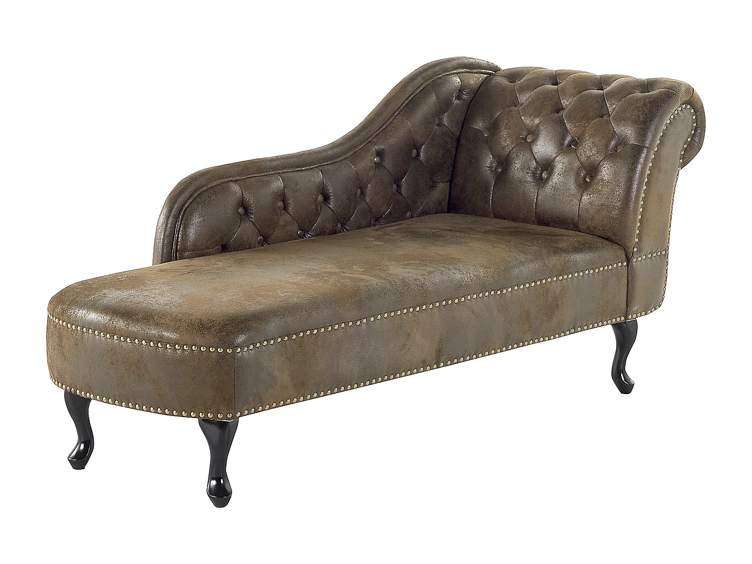 Chaise longue côté droit NIMES Daim synthétique Marron