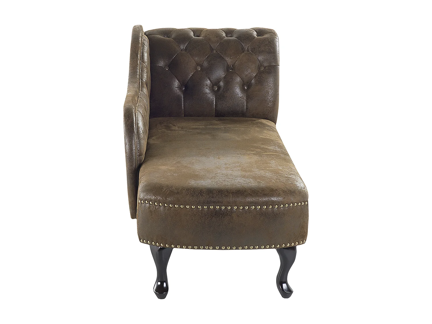 Chaise longue côté droit NIMES Daim synthétique Marron