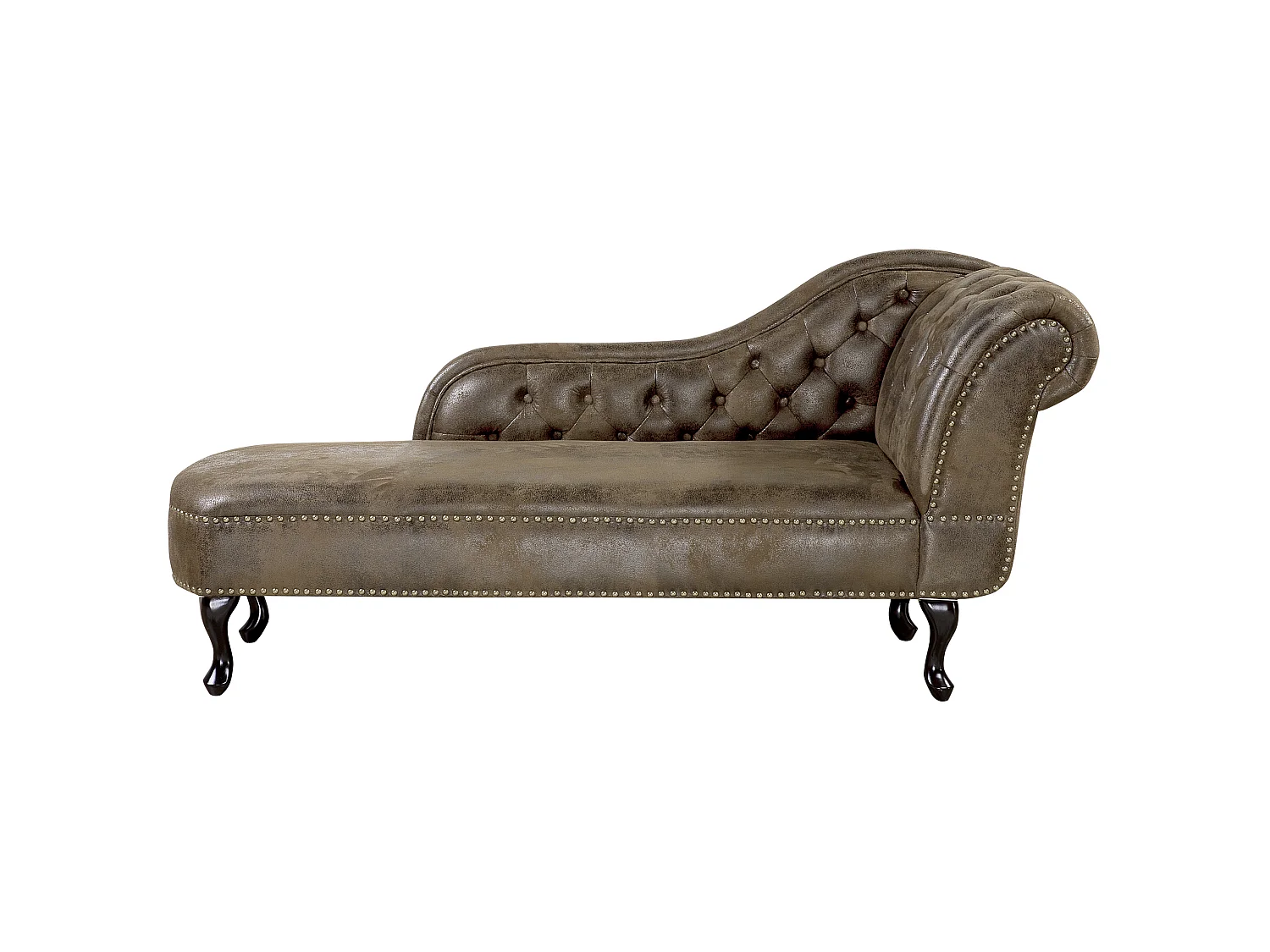 Chaise longue côté droit NIMES Daim synthétique Marron