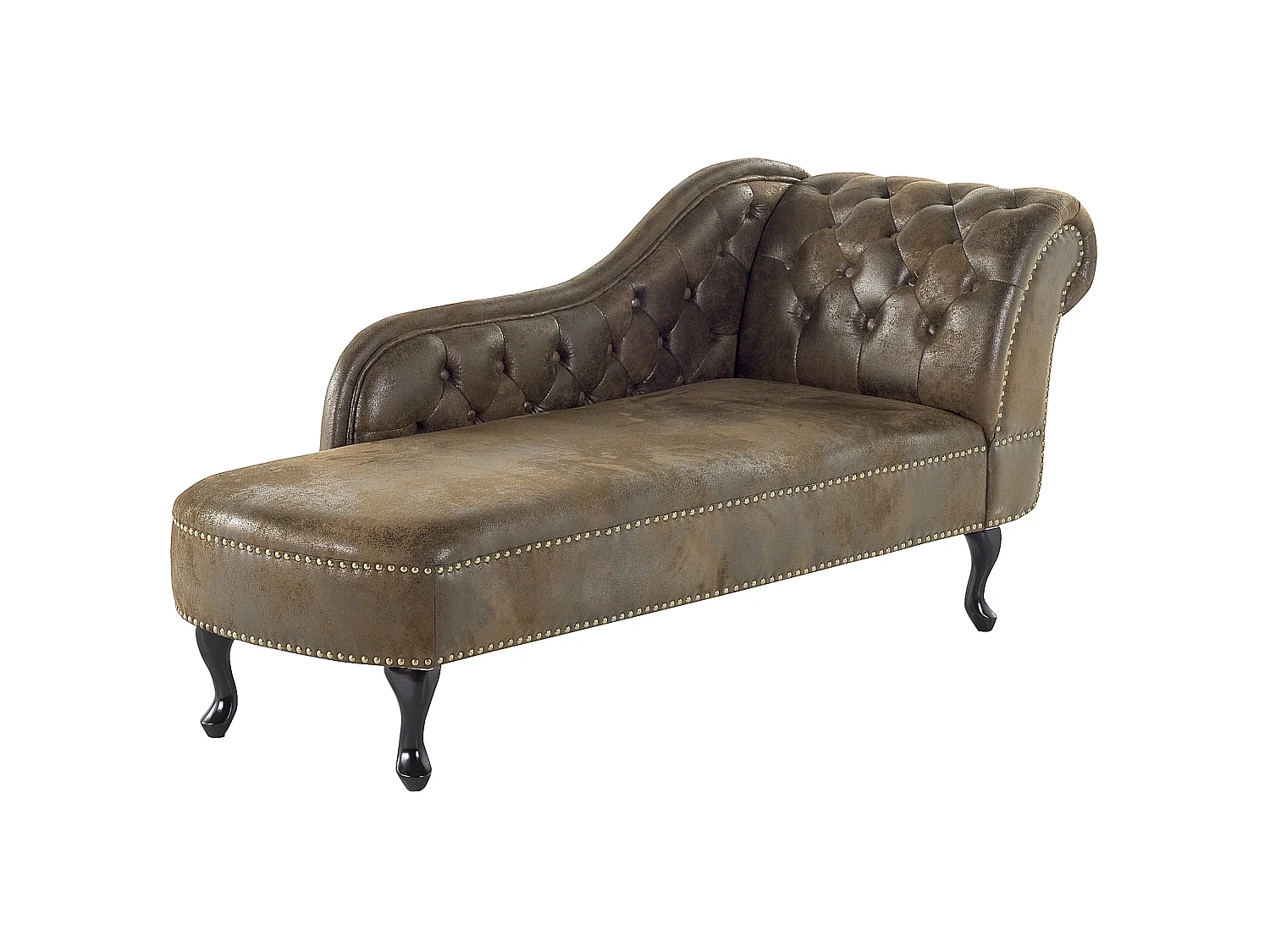 Chaise longue côté droit NIMES Daim synthétique Marron