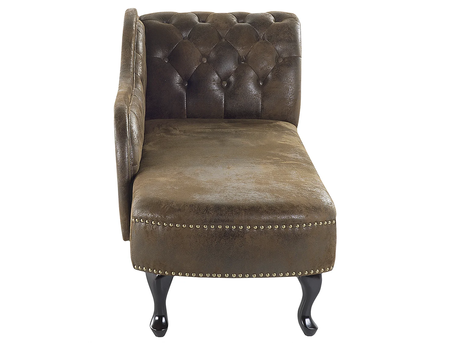 Chaise longue côté droit NIMES Daim synthétique Marron