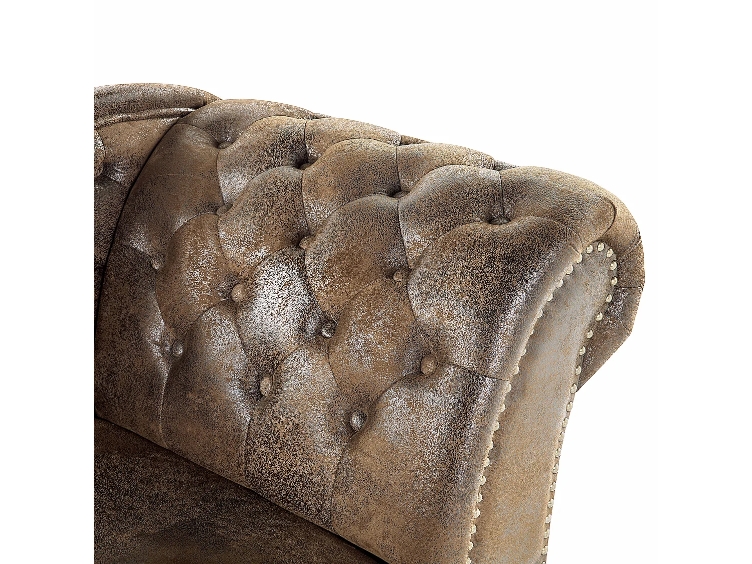 Chaise longue côté droit NIMES Daim synthétique Marron