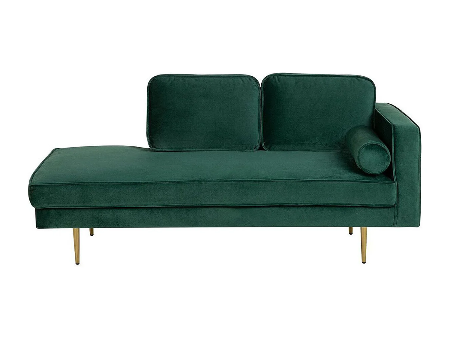 Chaise longue versione destra MIRAMAS Velluto Verde smeraldo