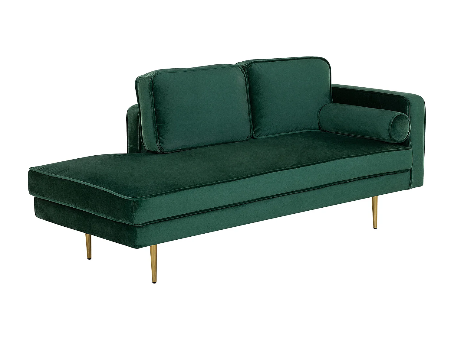 Chaise longue côté droit MIRAMAS Velours Vert émeraude