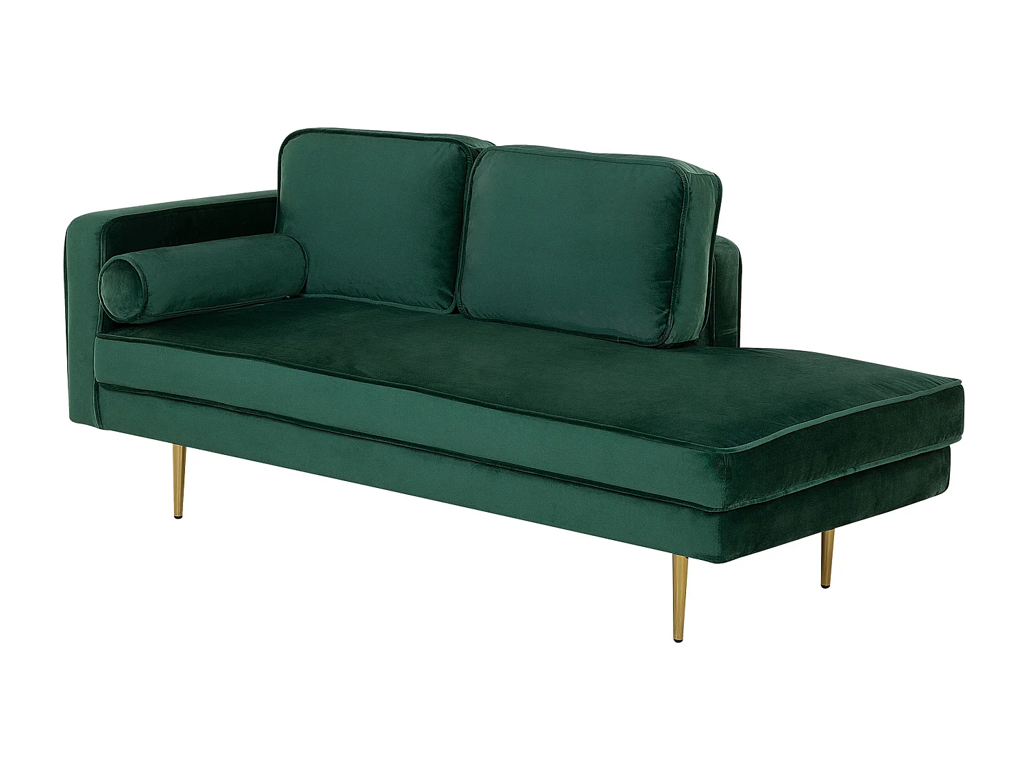 Chaise longue à esquerda MIRAMAS Veludo Verde esmeralda