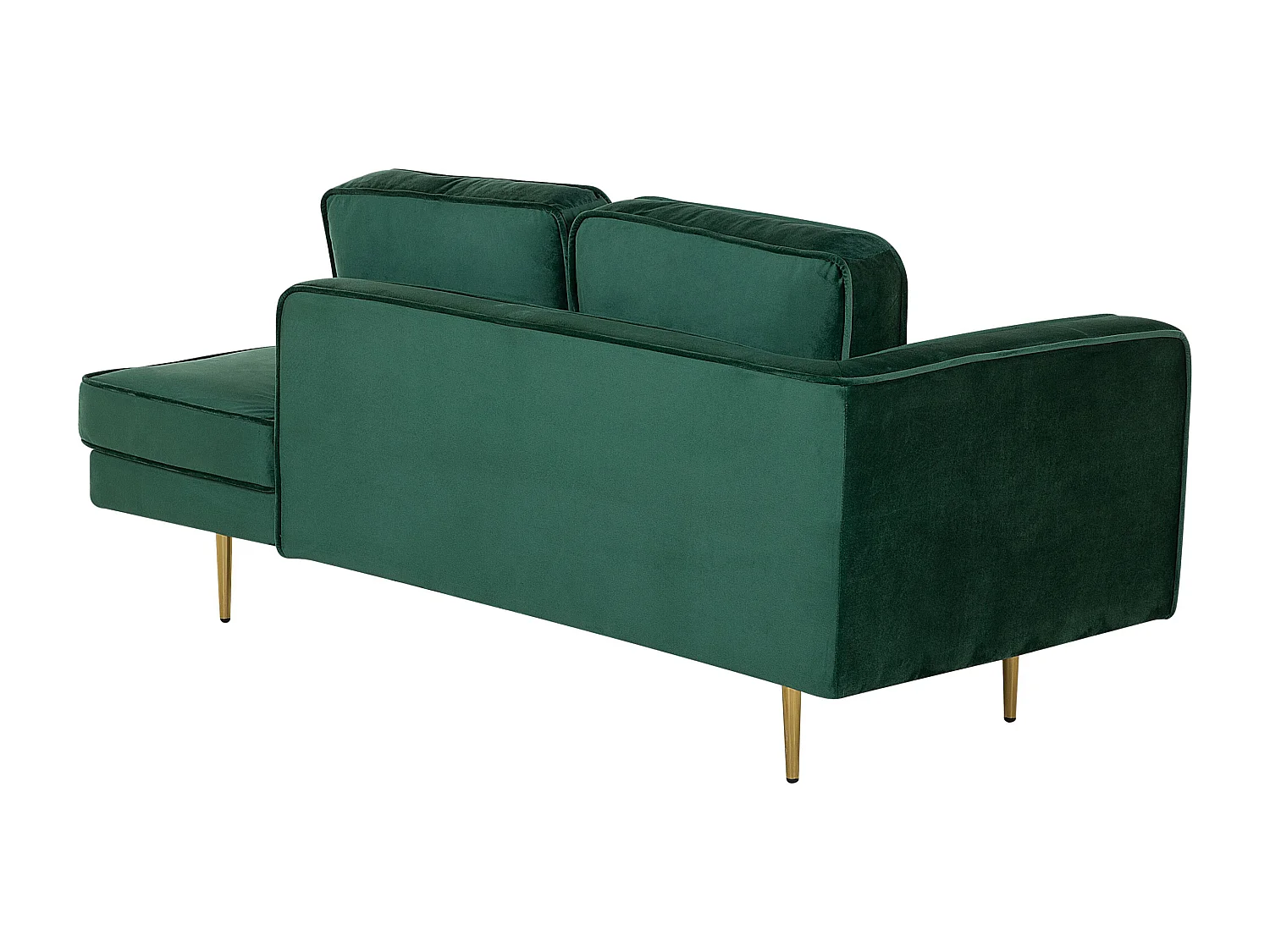 Chaise longue à esquerda MIRAMAS Veludo Verde esmeralda