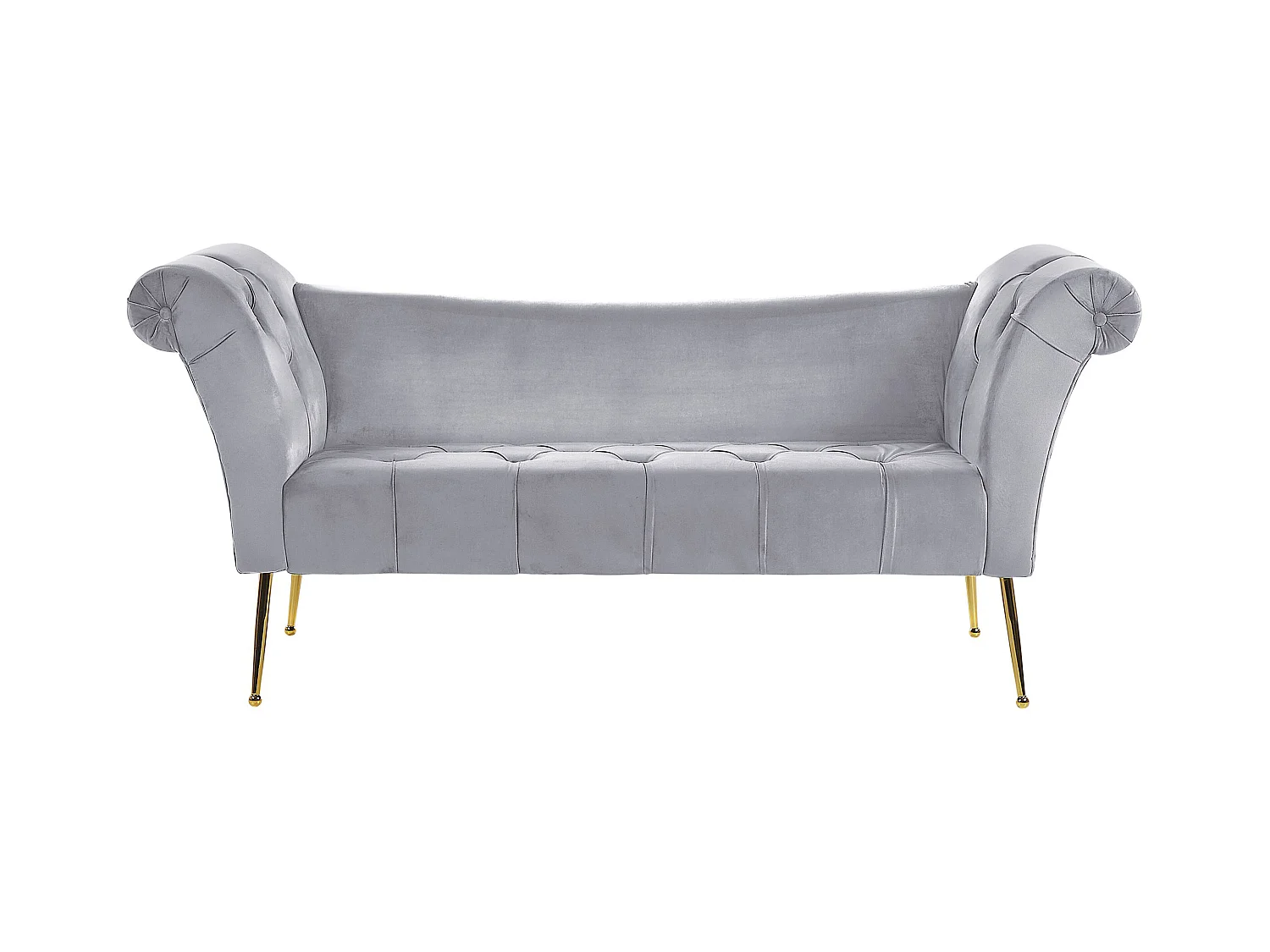 Chaiselongue NANTILLY Samtstoff Hellgrau