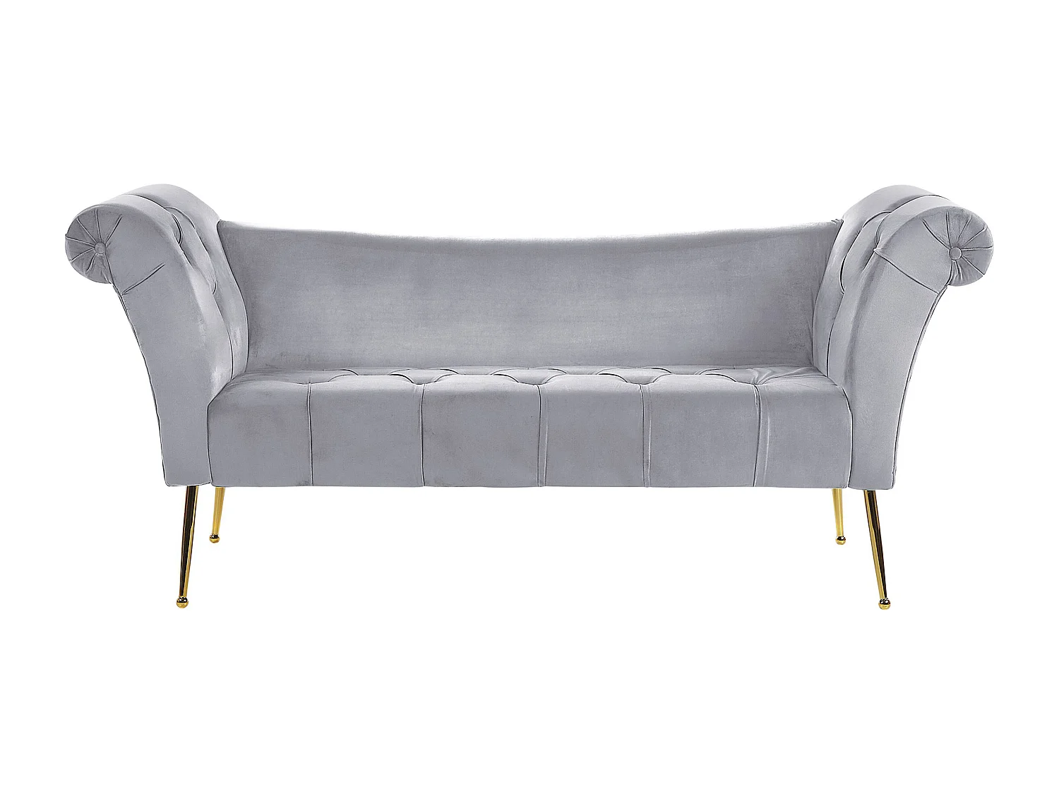 Chaise longue NANTILLY Velours Gris clair