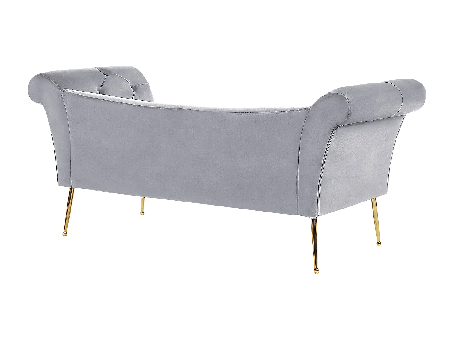 Chaise longue NANTILLY Fluweel Lichtgrijs