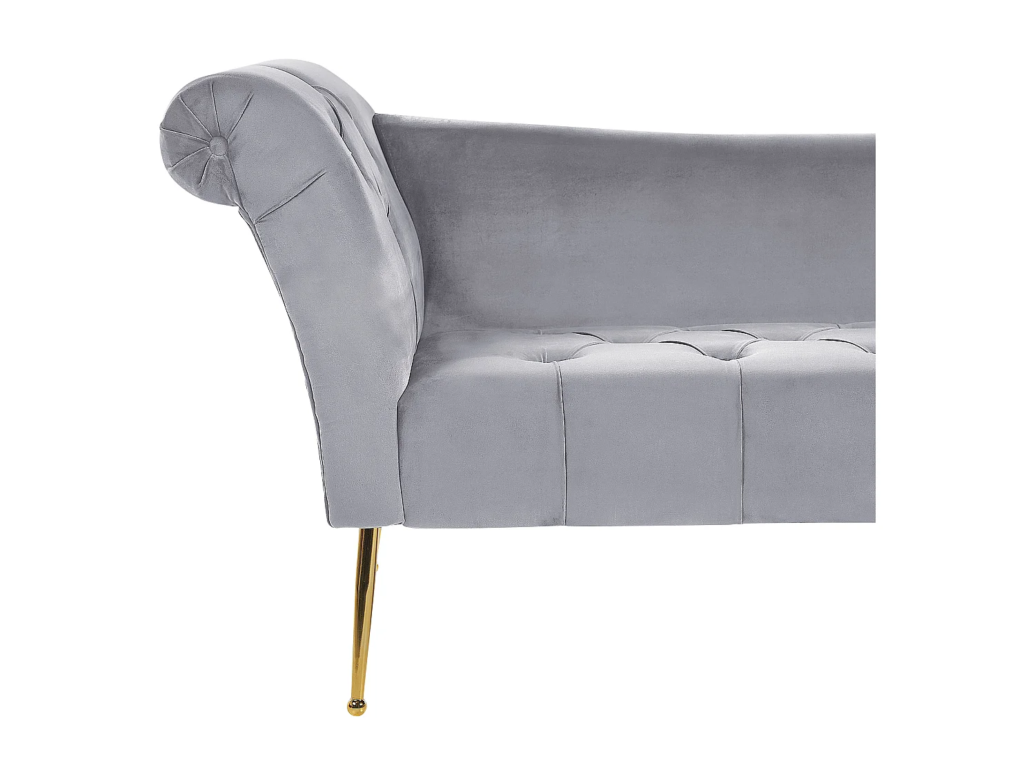 Chaise longue NANTILLY Fluweel Lichtgrijs
