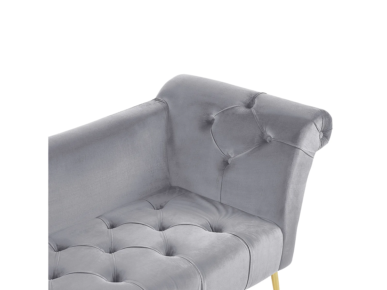 Chaise longue NANTILLY Fluweel Lichtgrijs