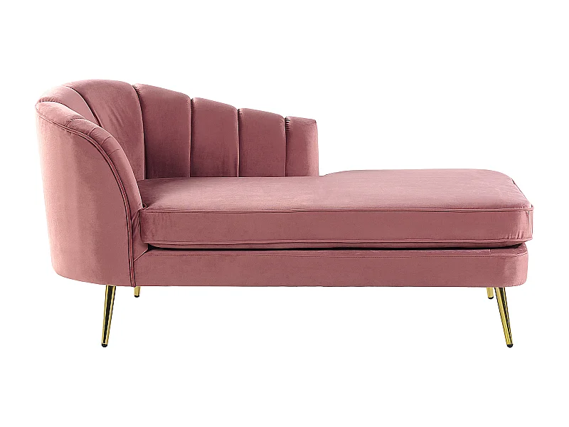 Chaise longue izquierdo ALLIER Terciopelo Rosa