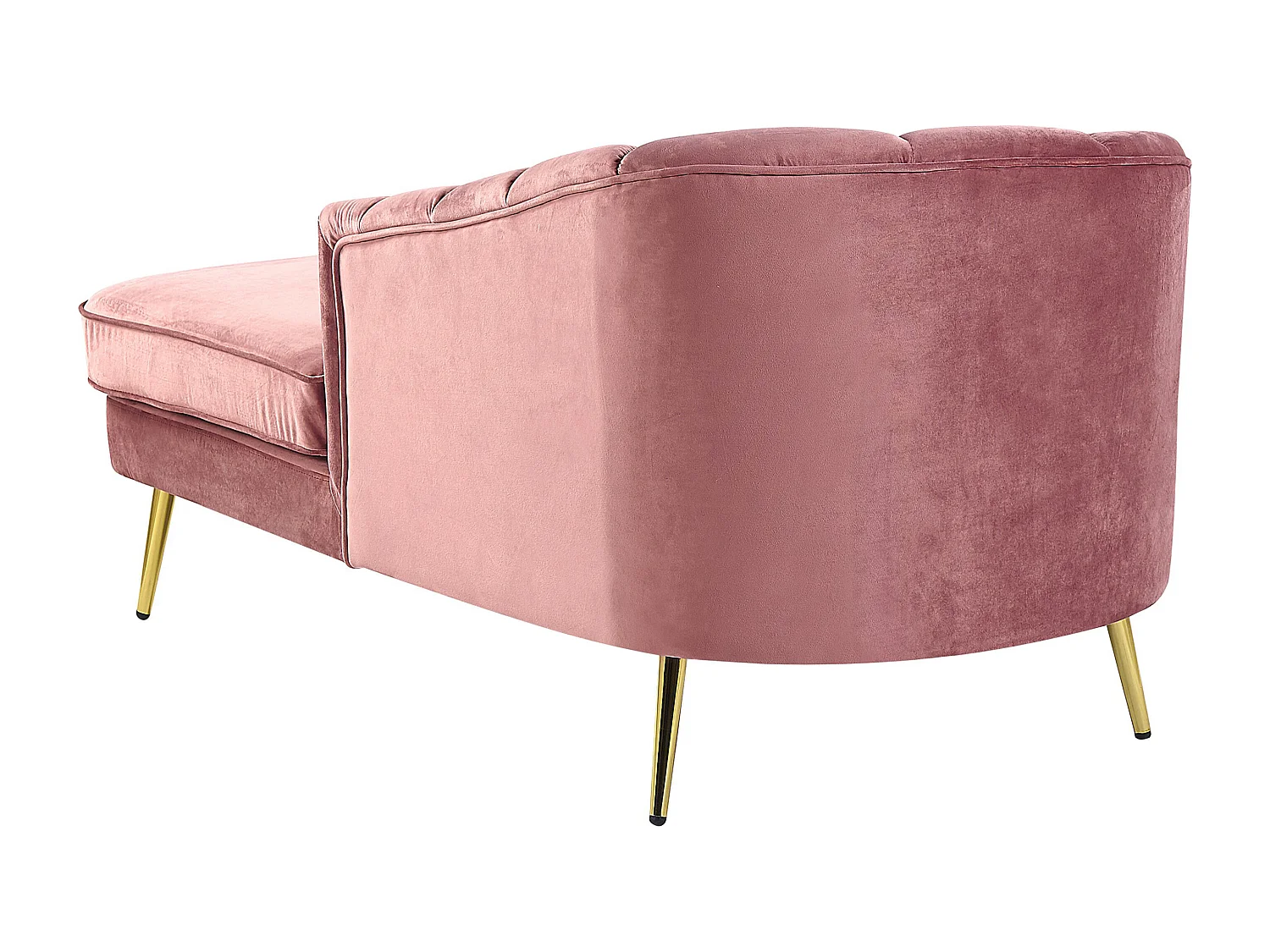 Chaise longue à esquerda ALLIER Veludo Rosa