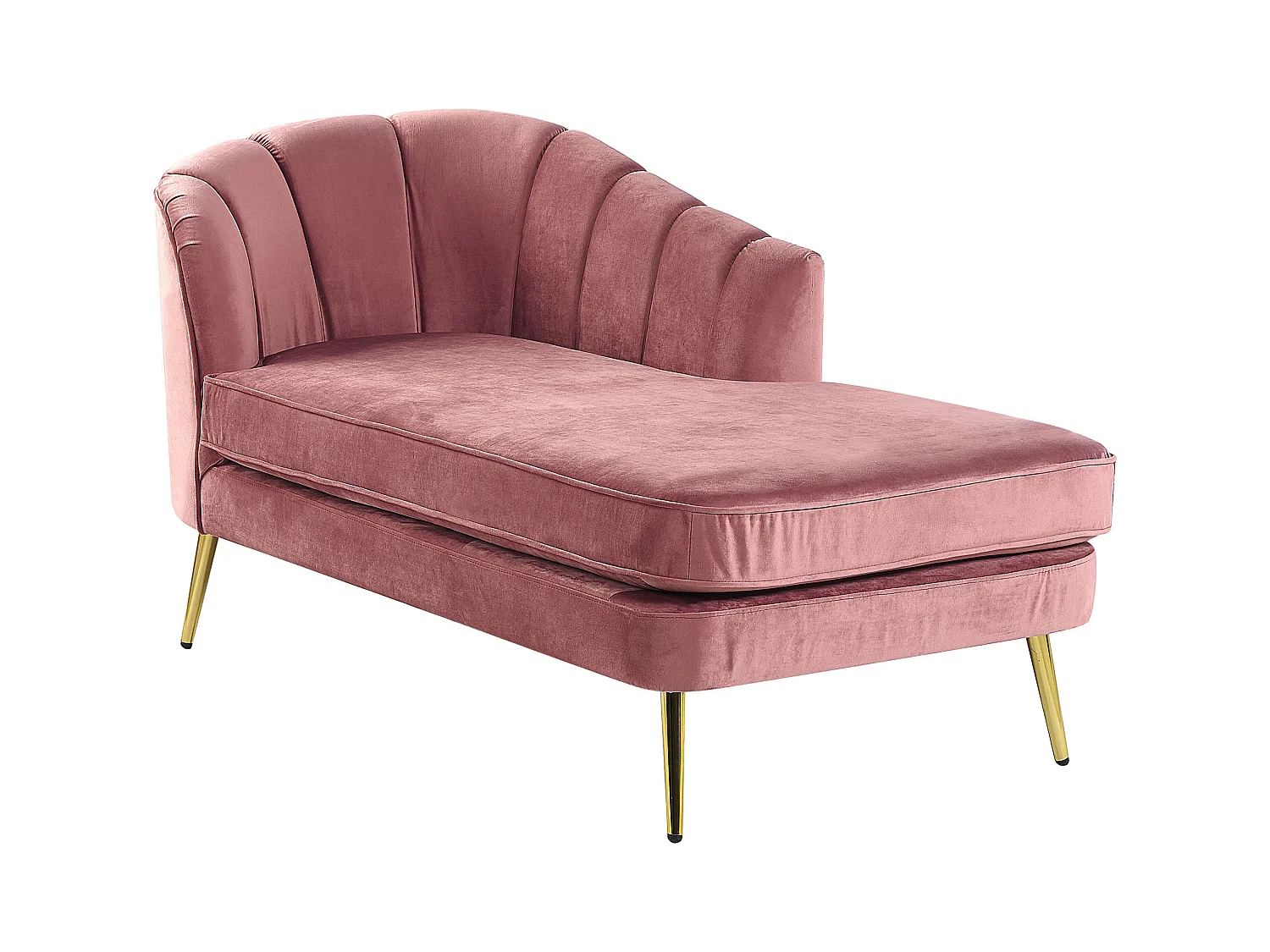 Chaise longue côté droite ALLIER Velours Rose