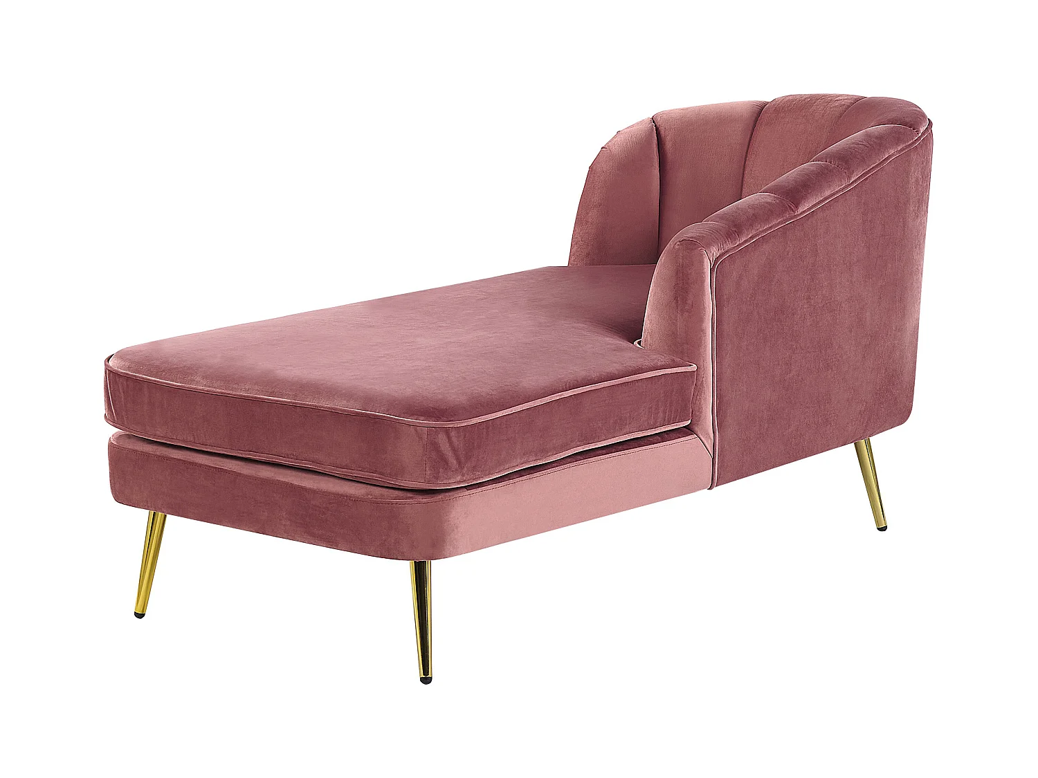 Chaise longue côté droite ALLIER Velours Rose