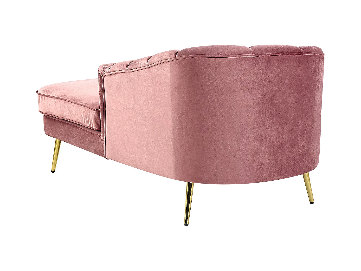 Chaise longue côté droite ALLIER Velours Rose