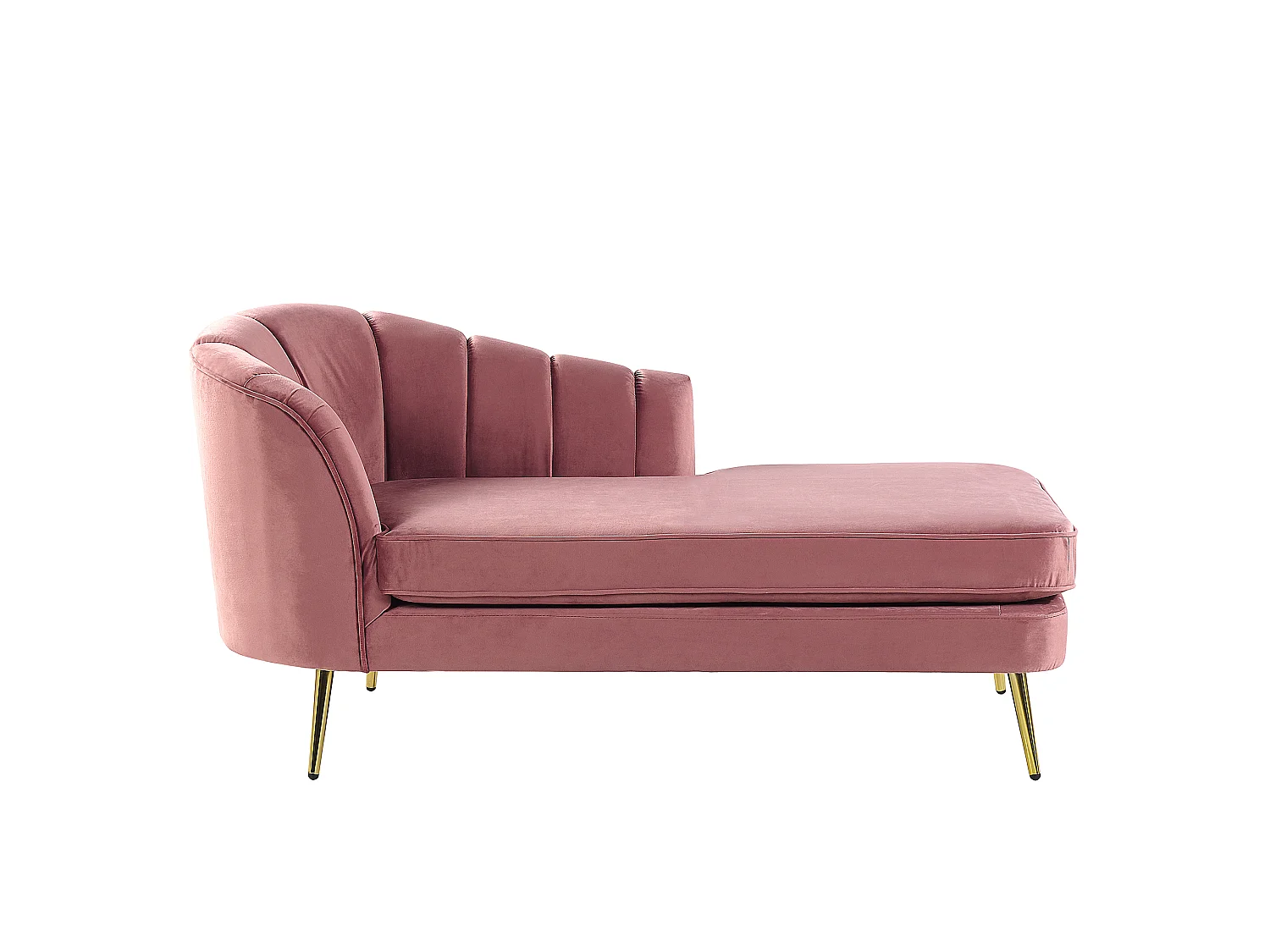 Chaise longue côté gauche ALLIER Velours Rose