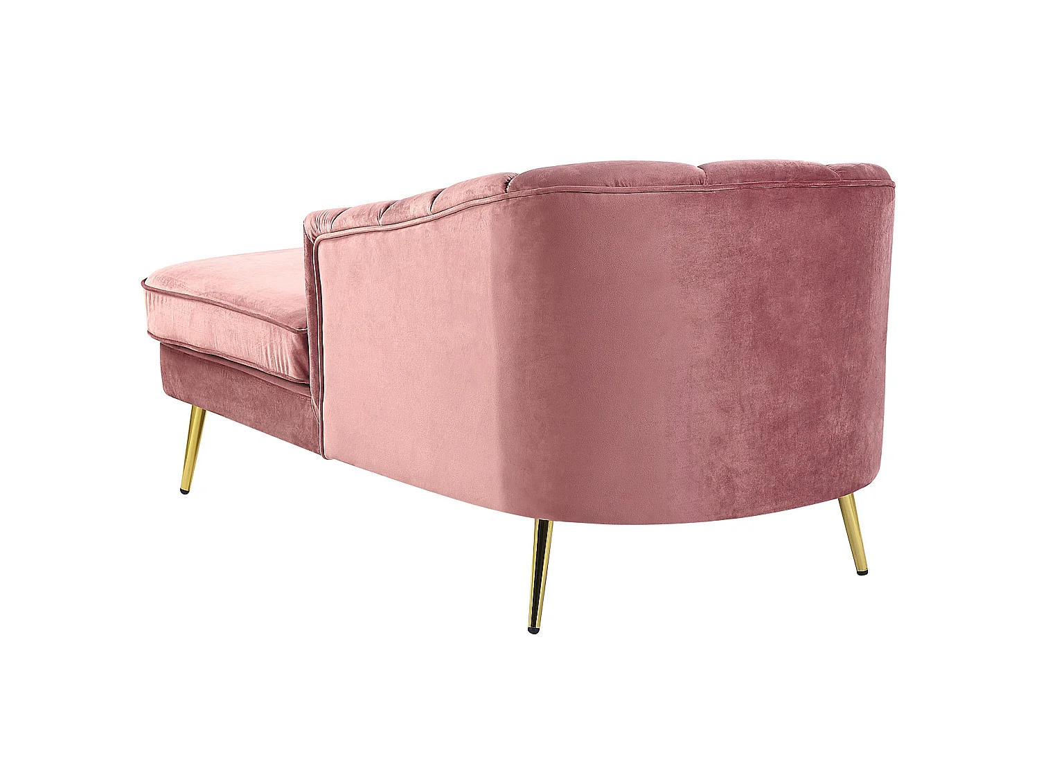 Chaise longue côté gauche ALLIER Velours Rose