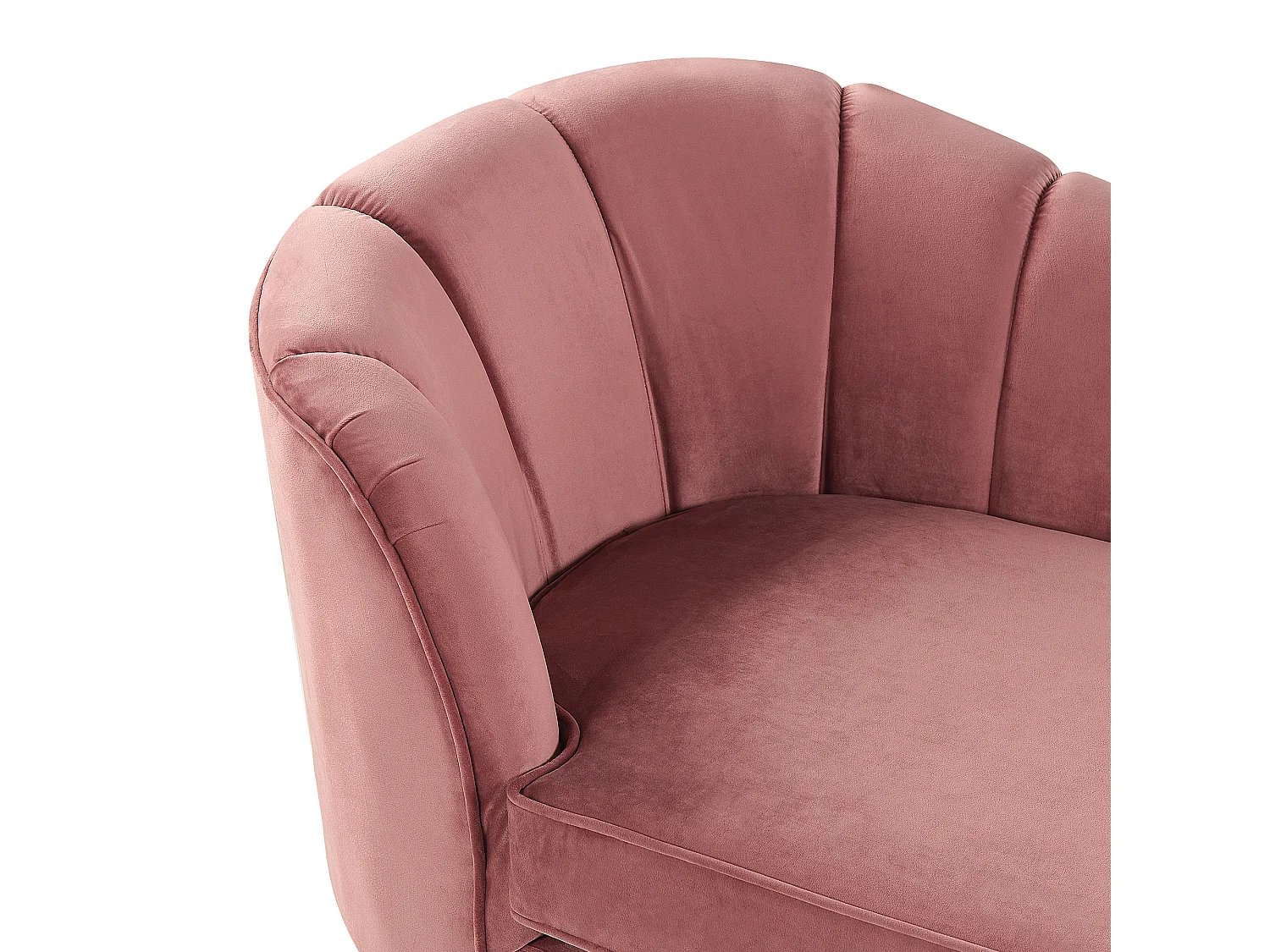 Chaise longue côté gauche ALLIER Velours Rose