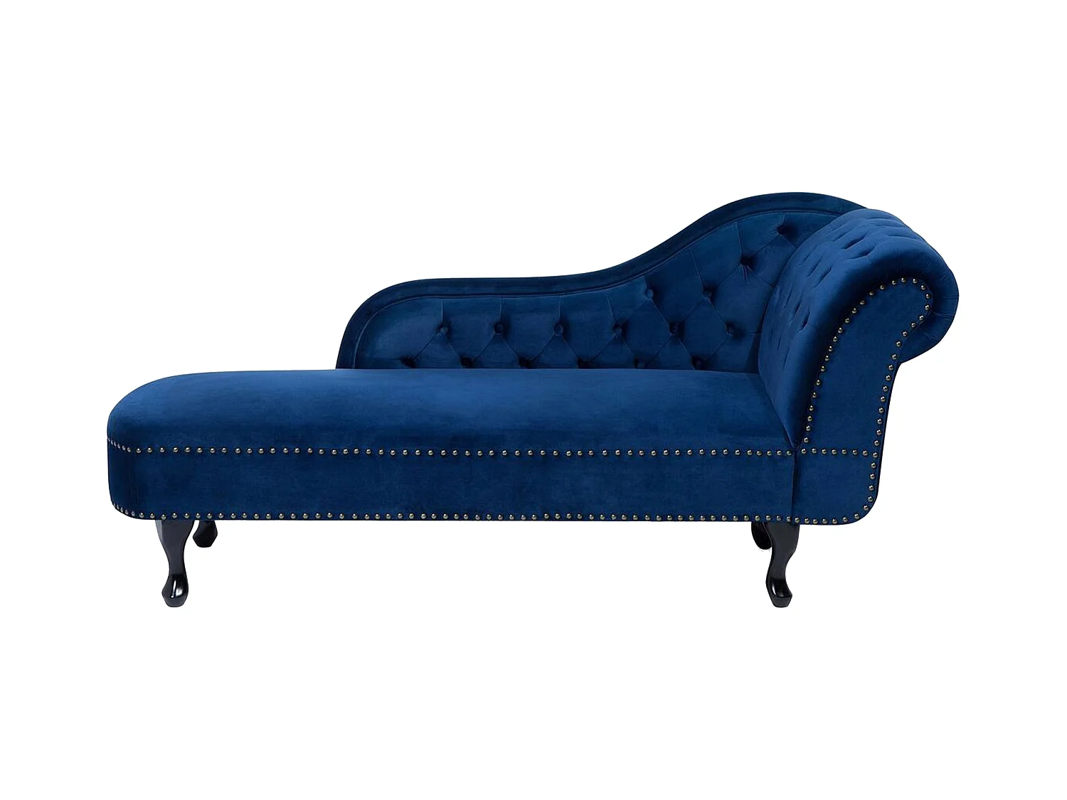 Chaise longue côté droit NIMES Velours Bleu marine