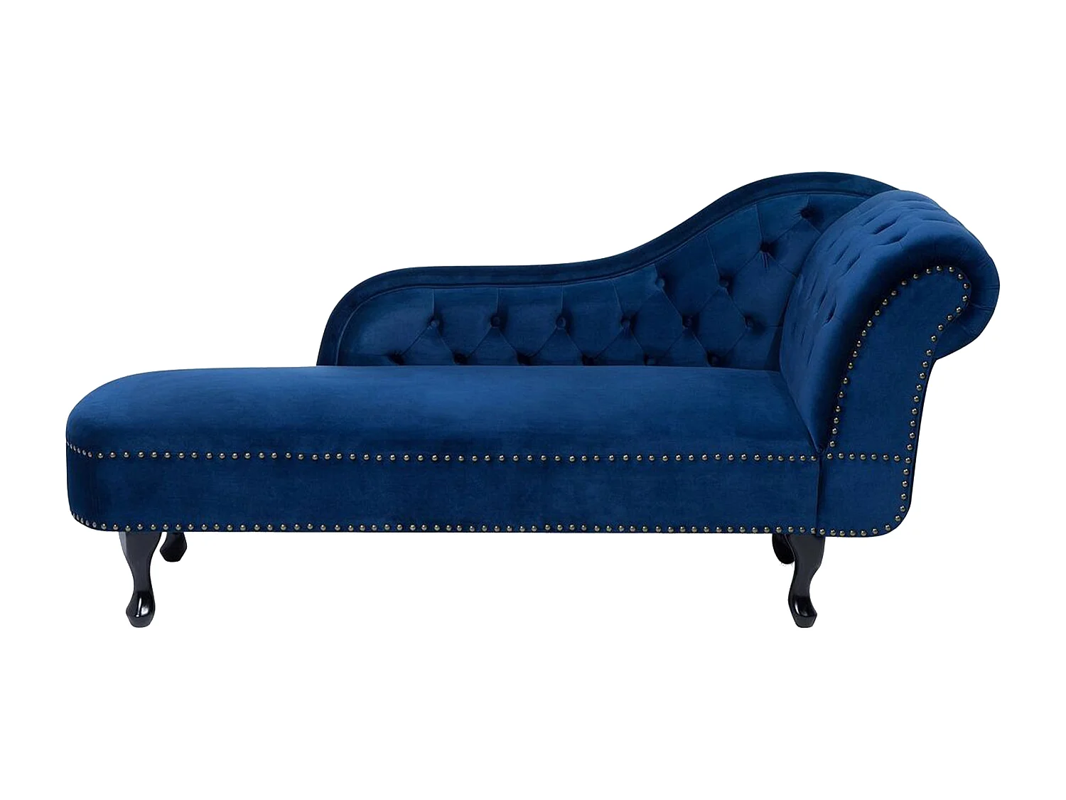 Chaise longue côté droit NIMES Velours Bleu marine