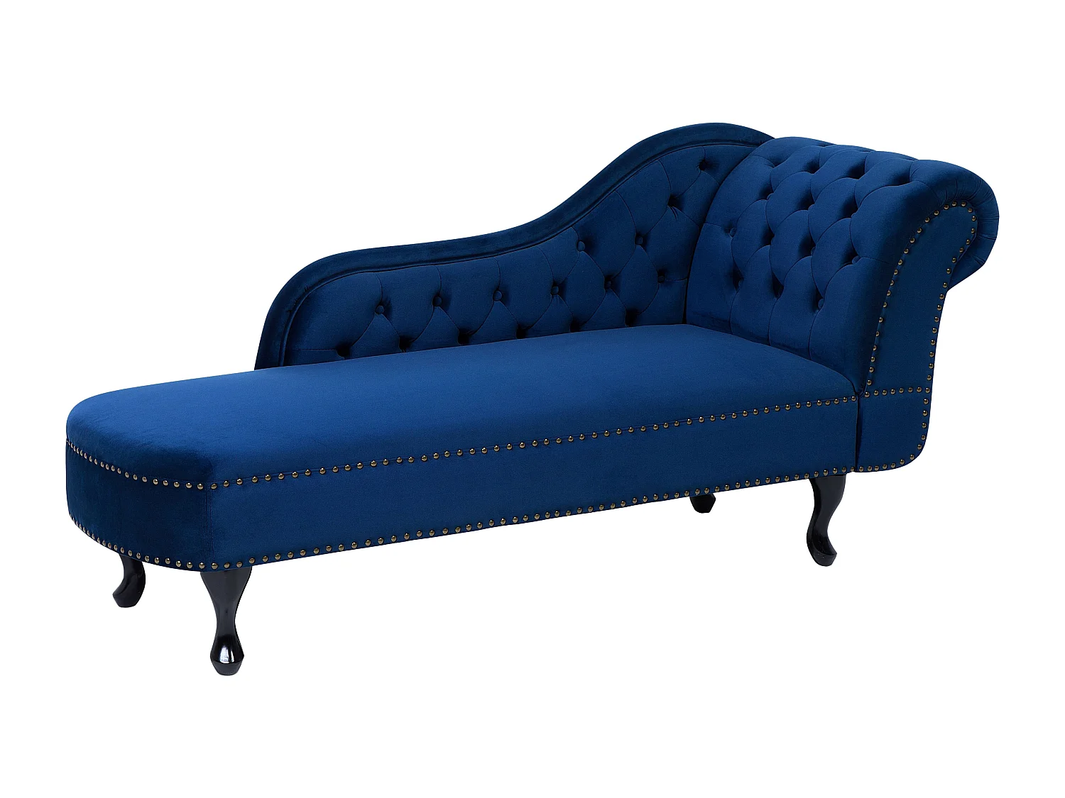 Chaise longue côté droit NIMES Velours Bleu marine