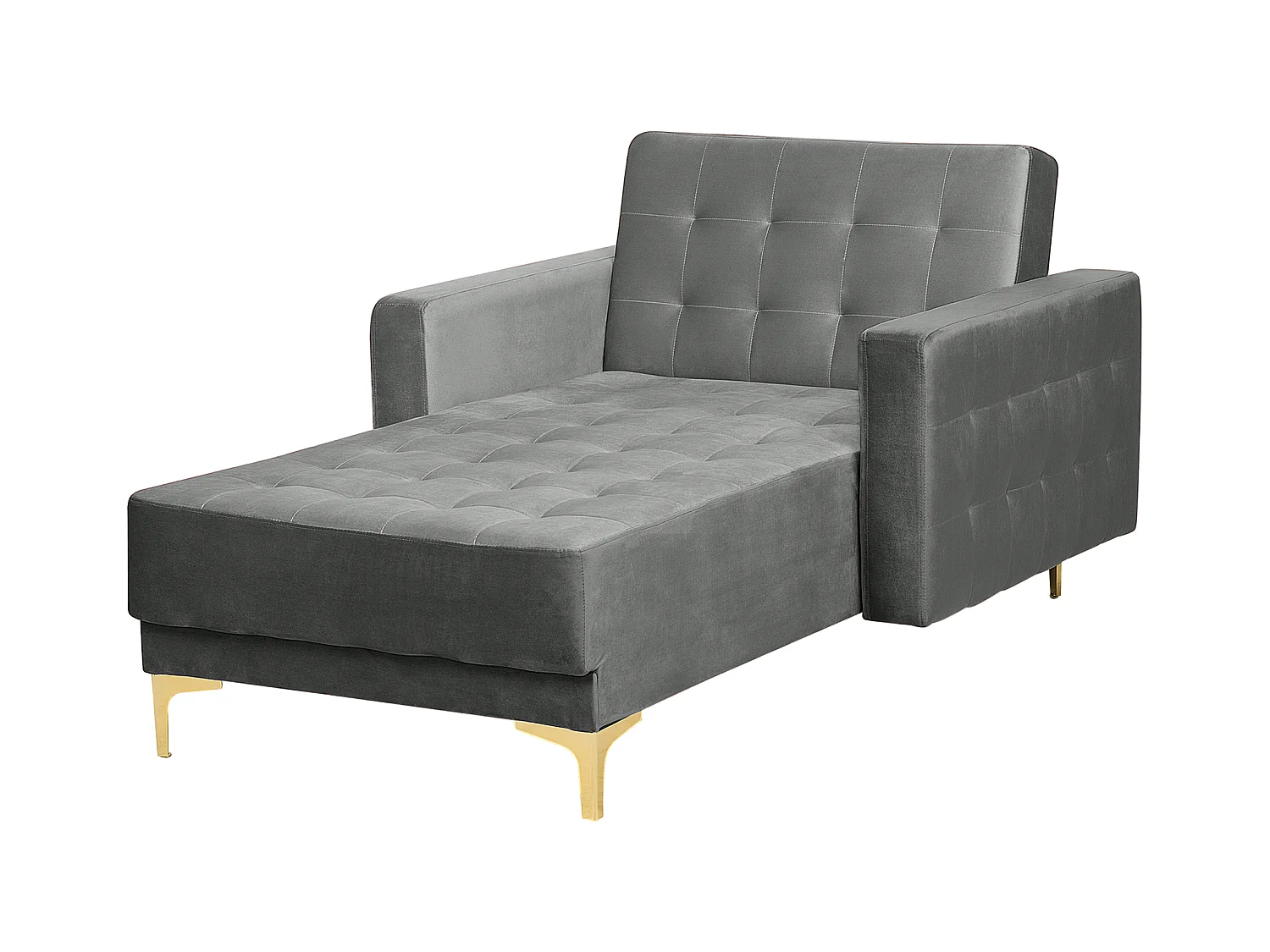 Chaise longue ABERDEEN Velours Gris