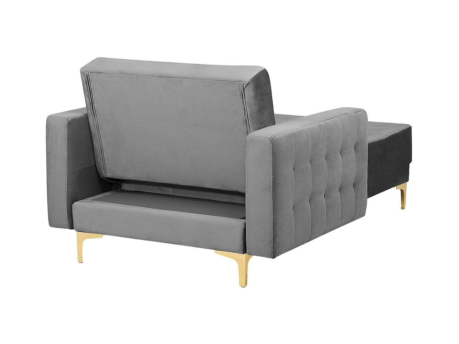 Chaise longue ABERDEEN Velours Gris