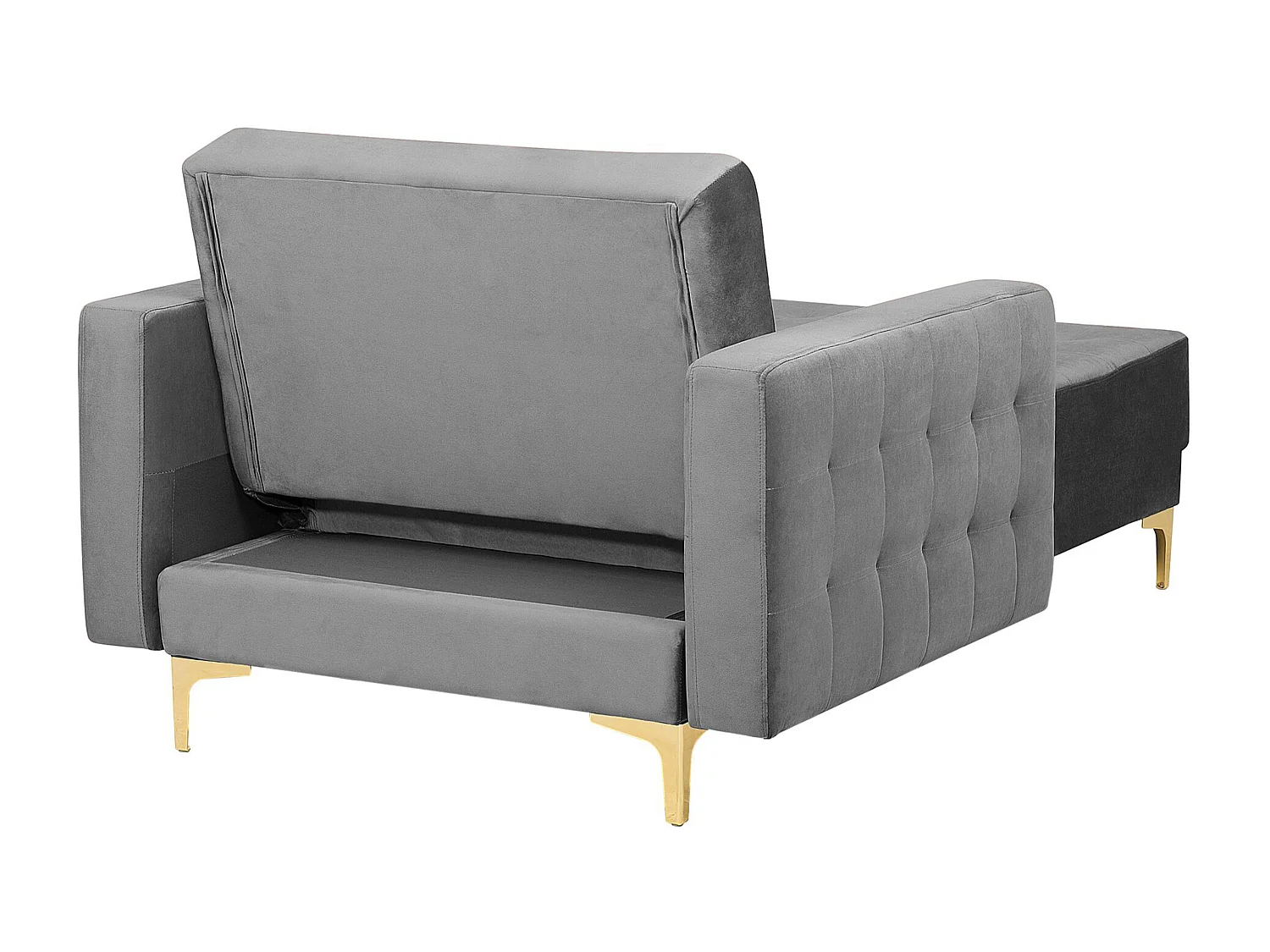 Chaise longue ABERDEEN Fluweel Grijs